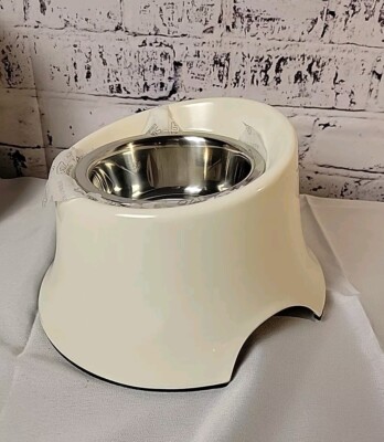Super SD Pets Elevated Slope Bowl Ivory  4'' Diameter  (Small) 300ml Nonskid