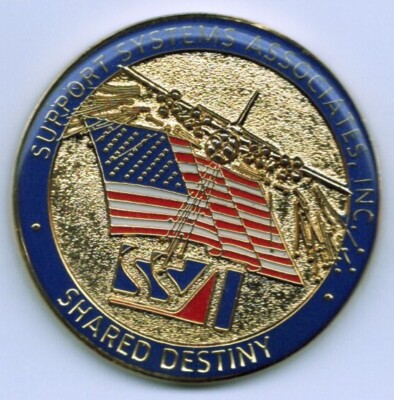 SSAI Support Systems Associates Inc. Shared Destiny. Challenge Coin 1.75 Inch