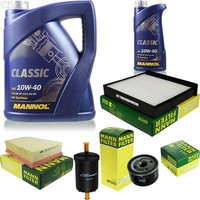MANN-FILTER Inspektionspaket Mannol 6L Classic 10W-40 FüR Renault ScéNic Ii 1.6