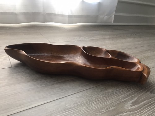 Hawaiian Hardwoods Monkey Pod serving dish Vintage 70s 80s - Picture 3 of 3