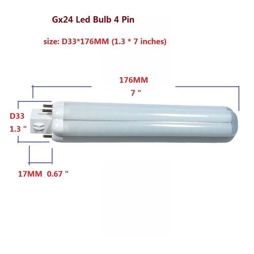 2X Gx24 Led Bulb 4 Pin 12w GX24Q Reading Desk Table Down Light,Remove Ballast - Picture 8 of 8