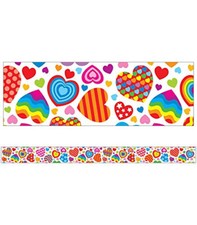 Carson Dellosa 36Ft of Rainbow Heart Black Bulletin Board Borders