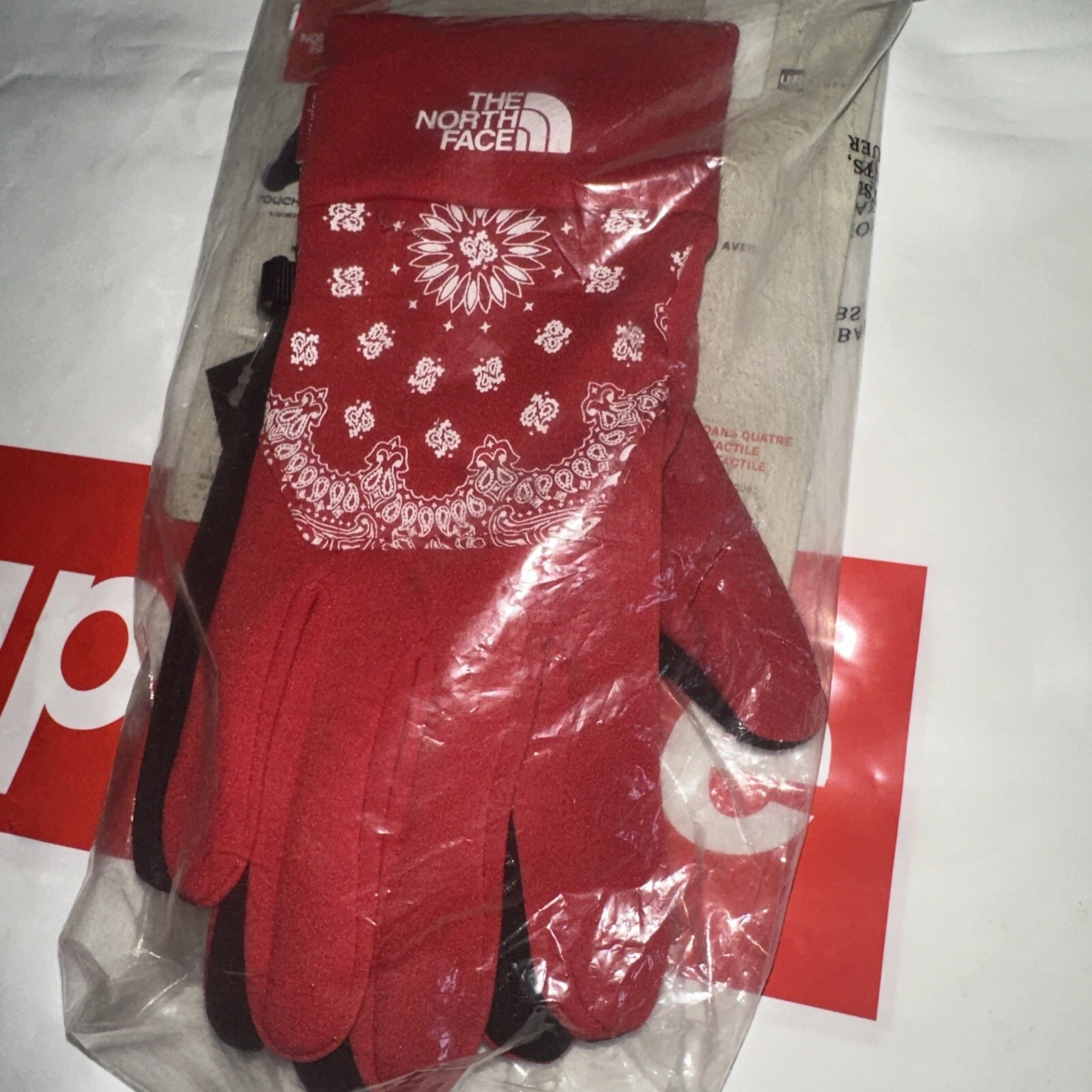 Gants Supreme FW14 The North Face Bandana E Tip   M   Rouge