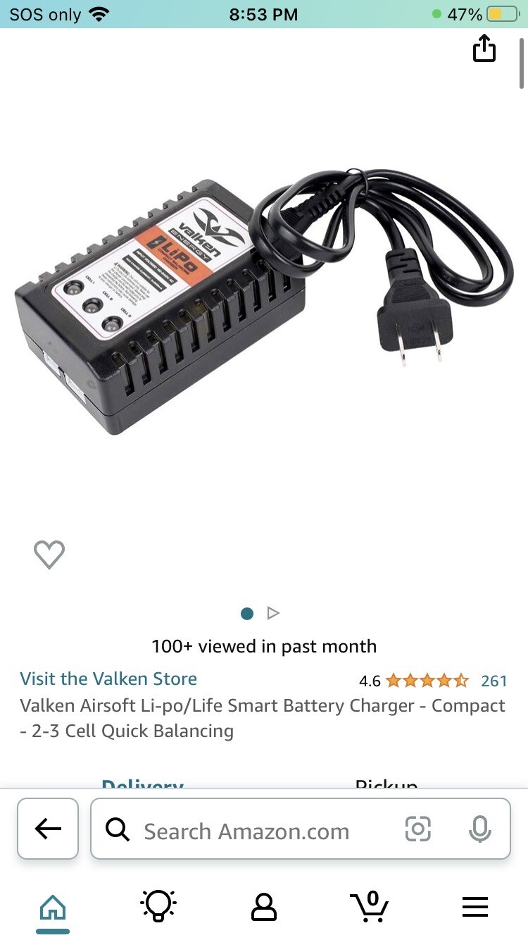 Valken Airsoft Li-po/Life Smart Battery Charger - Compact - 2-3 Cell