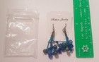 NEW Metallic Blue Beaded String 2" Dangle Earrings — photo 4
