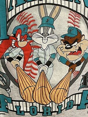 VTG 1993 Florida Marlins Shirt Med Looney Tunes Bugs Taz VTG 1993 Florida Marlins Shirt Med Looney Tunes Bugs Taz