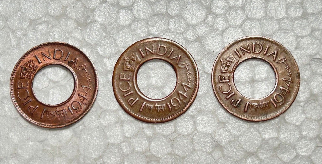 1944s Una Piezas India Británico George V1 Corona Lote Conjunto De 3