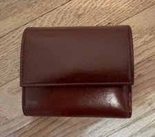 Mansur Gavriel Trifold Wallet, Red/Beige Clare Italian Leather