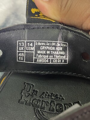 Dr. Martens Gryphon HDW‎ Black Leather Eyelet Sandals AW004 Mens 14 USM NEW Dr Doc Martens Men Size 14 Gryphon Leather Red Brown Buckle  main image 4