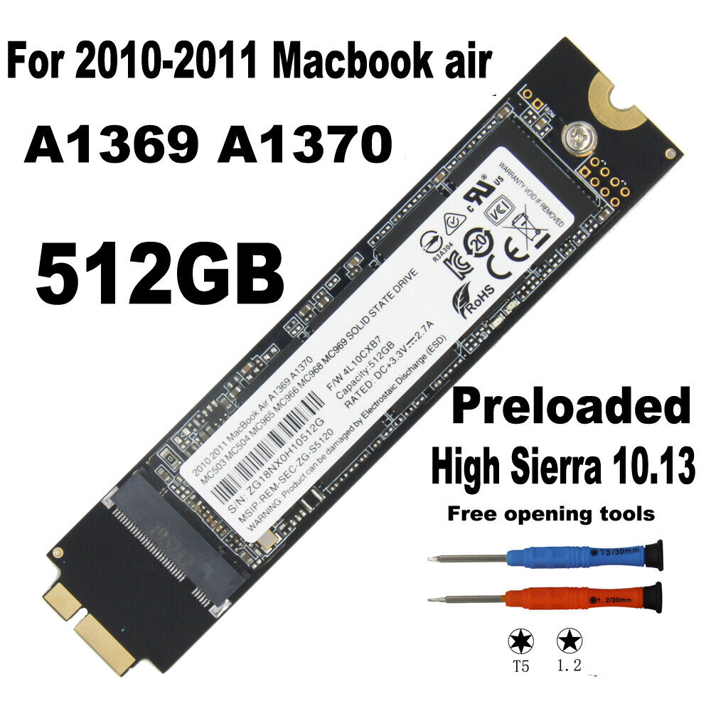 NEW Apple SSD Upgrade 512GB SSD For Air 11&#034; 13&#034; A1369 2010 2011 | eBay