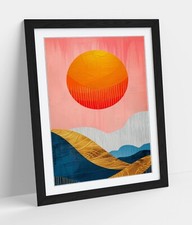 PINK ORANGE SUNSET BOHO HOME FRAMED ART PICTURE POSTER PRINT DECOR