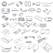 Borde de cubierta de biseles decorativos completos plateados para Jeep Wrangler JL Gladiator JT 2024+