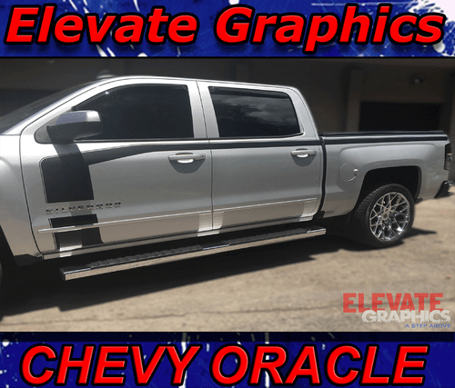 Fits Chevy Silverado Stripes Side Oracle Hood Graphics Vinyl Decals - 2016-2018 - Picture 1 of 12