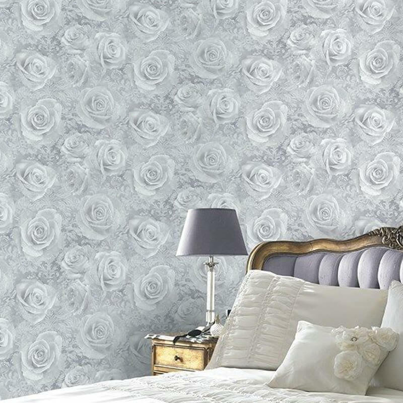 絵画 REVERIE 30 Arthouse Reverie Wallpaper in Blush – 623302 & Silver 623303