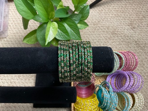 Indian designed Glass bangles for women size 2.4(12 pieces set) - Picture 40 of 62