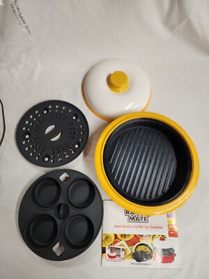 【新品】RANGEMATE WIDE with STEAMER RANGE MATE Round Microwave Grill Pan with Steamer & Muffin Inserts