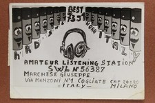 Surreal headphones Nord Italy Milano Postcard italian postage stamps 1974 QSL🤖