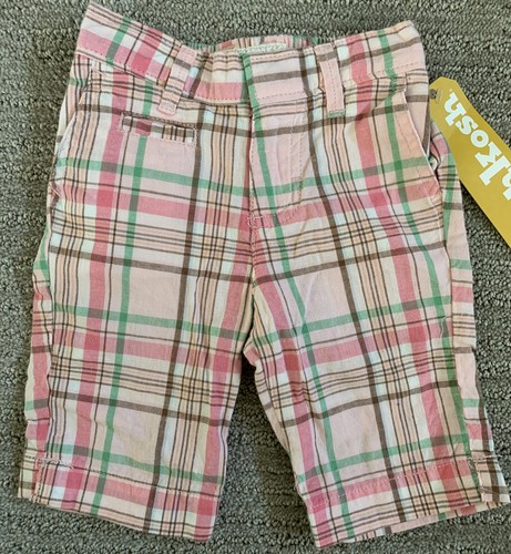 NWT Girls Oshkosh Pink Plaid Capri 