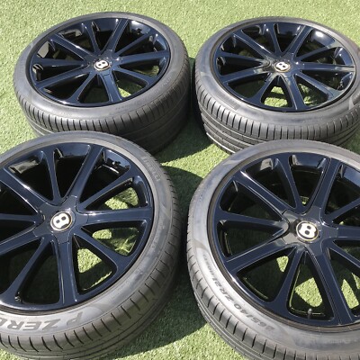21'' Bentley  Continental GT GTC 2022 RIMS TIRES GENUINE ORIGINAL WHEELS BLACK 4 