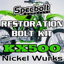 Specbolt Restoration Bolt Kit For Kawasaki KX500 Fasteners Nickel Wurks KX 500