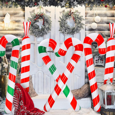 6 Pcs 74 Inch Inflatable Christmas Candy Canes Jumbo Christmas Decorations Candy