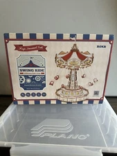 ROKR Swing Ride Magic Amusement Park DIY Music Box 3D Wooden Puzzle LED Lights