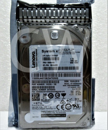 Disco duro 00NA492 00NA491 00NA495 IBM 1 TB 7,2 K RPM 12 Gb/s NL 2,5" SAS - Imagen 1 de 2