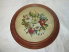 Antique Victorian Round Woolwork Stand c1880