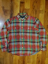 RARE Polo Ralph Lauren Vintage Western Mens L Button Up Shirt 100 Cotton
