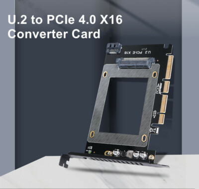U.2 to PCIE 4.0 X16 Riser Card U.2 SFF-8639 Adapter PCIe GEN4 Expansion Card