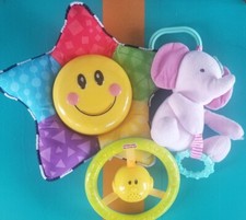infant toy lot baby soft plush music lights teething ring rattle animal babies