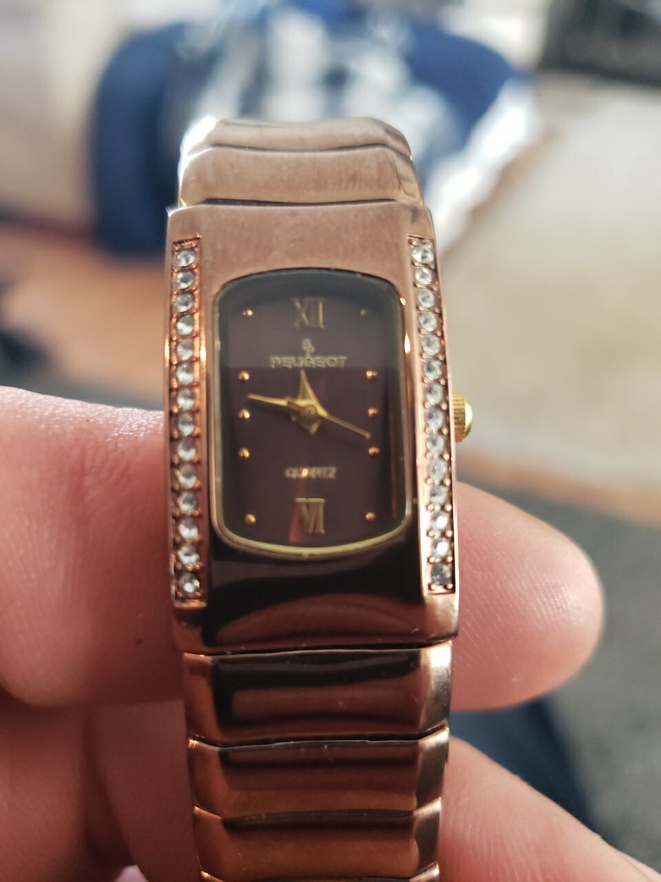 Women's Peugeot 7040BR Swiss Movement Watch with Swarovski Crystals