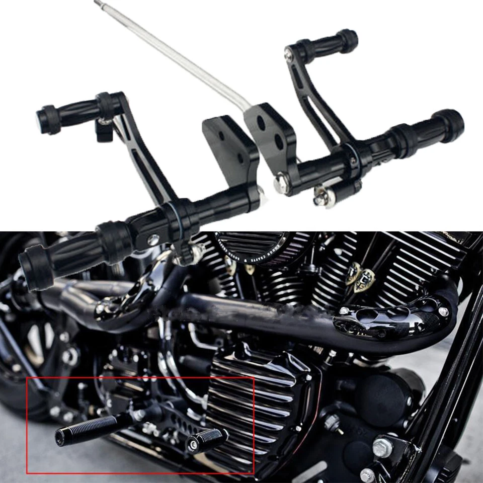 Controles delanteros CNC estriberas de aluminio para Harley Dyna Wide Glide FXWG FXDWG Foto 4 de 4