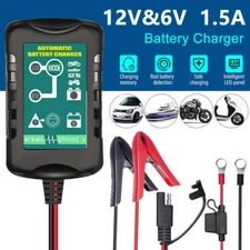 2 Pack Automatic 6V 12V Battery Charger Maintainer Motorcycle Trickle Float US