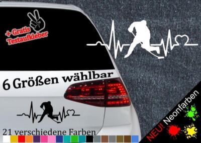 Herzschlag Eishockey Aufkleber DEL -6 Größen 21 Farben- Puck NHL Bully Powerplay
