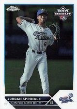 Jordan Sprinkle 2023 Topps Pro Debut #PDC-15 Chrome Kannapolis Cannon Ballers