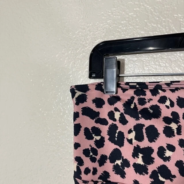 Onzie Leggings Womens Large Pink Black Animal Print Compression Yoga Gym Workout - Image 2 of 4