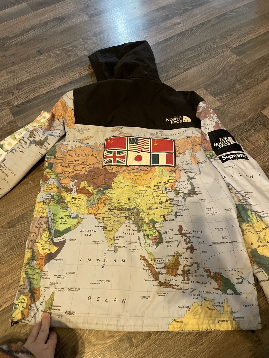 Supreme TNF North Face Atlas World Map Coaches Jacket W Hood Supreme TNF North Face Atlas World Map Coaches Jacket W Hood