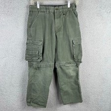 Boy Scouts of America BSA Cargo Pants Youth 14 Green Convertible Shorts 26 x 23