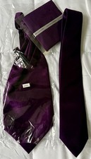 Tie and Hanky Set…purple. Polyester and ideal for a night out or wedding do. New