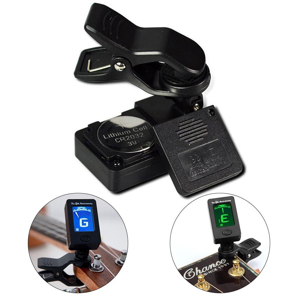 Accordeur Guitare Haute Qualité Accordeur Common Basse Noir Microphone Interne