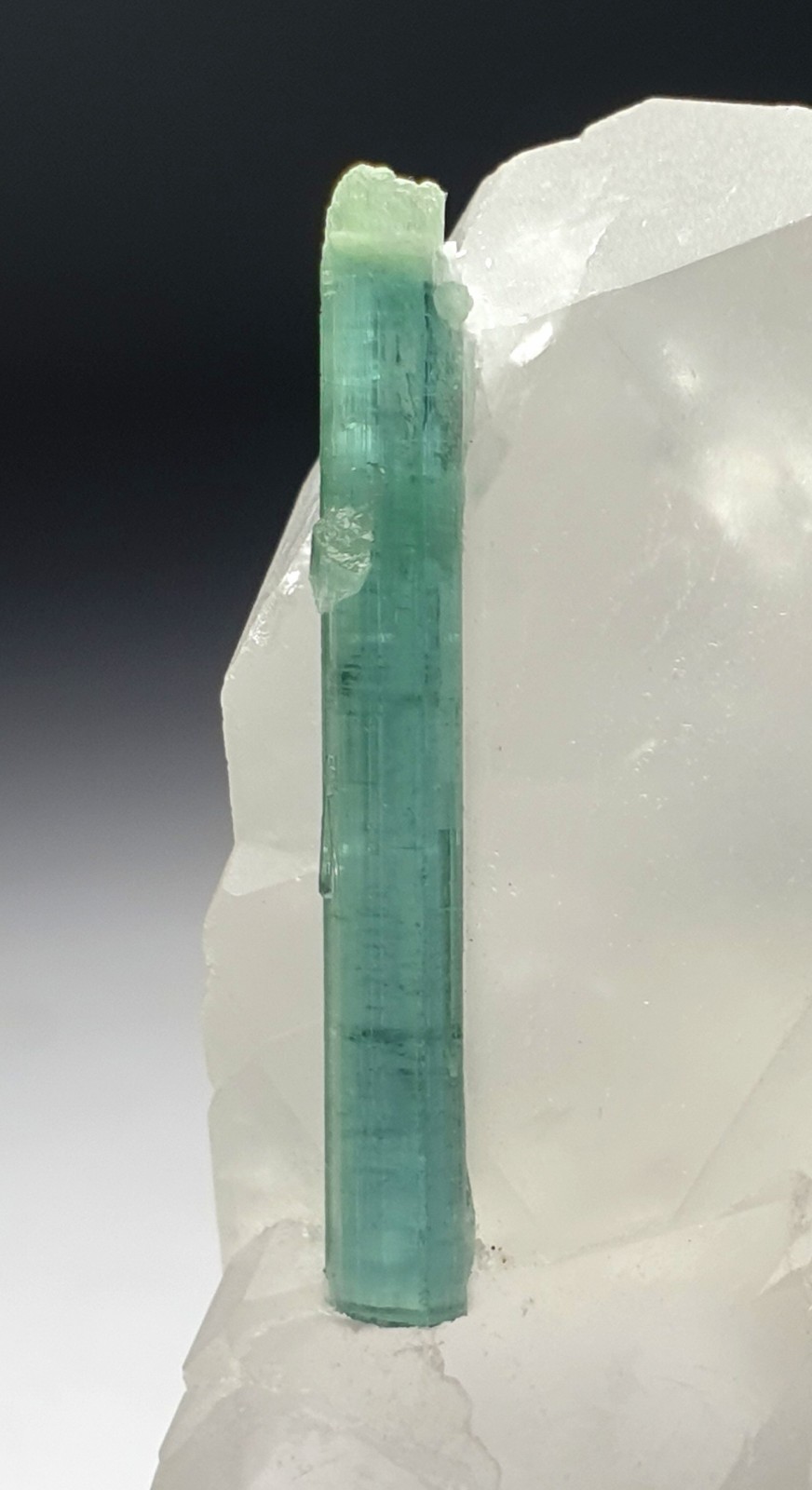 Beautiful Natural Paraiba Color Tourmaline Crystals Combine With Quartz 