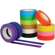 Guirnd 12PCS Colored Masking Tape, Arts & 1.7cm x 18m (2/3In x 19.5Yards) 