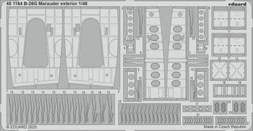 Eduard 481164 1/48 B-26G Marauder Exterior Photo Etched Set for ICM