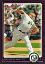 Andrew Bailey 2010 Bowman 35 Oakland Athletics Baseball Card