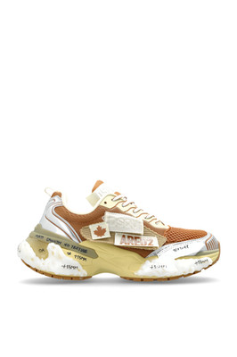 DSQUARED2 Faster Brown Fabric Sneakers New And Authentic
