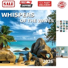 Thick Paper 2026 Wall Calendar - Whispers of the Waves Gift for All Occasions