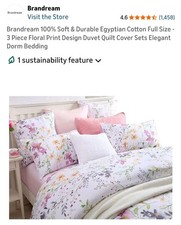 Garden Style Floral Duvet Cover FULL Size Set Duvet Cover 2 Pillow Covers New 