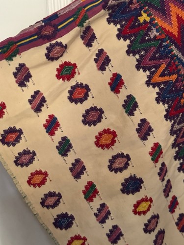 Vintage antiker Textil Huipil Poncho handgewebt Guatemala - Bild 4 von 13