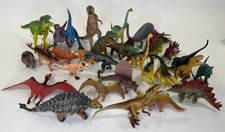 Lot of 30 Dinosaur Toys Mixed Rubber  Plastic Figures Unknown Brands